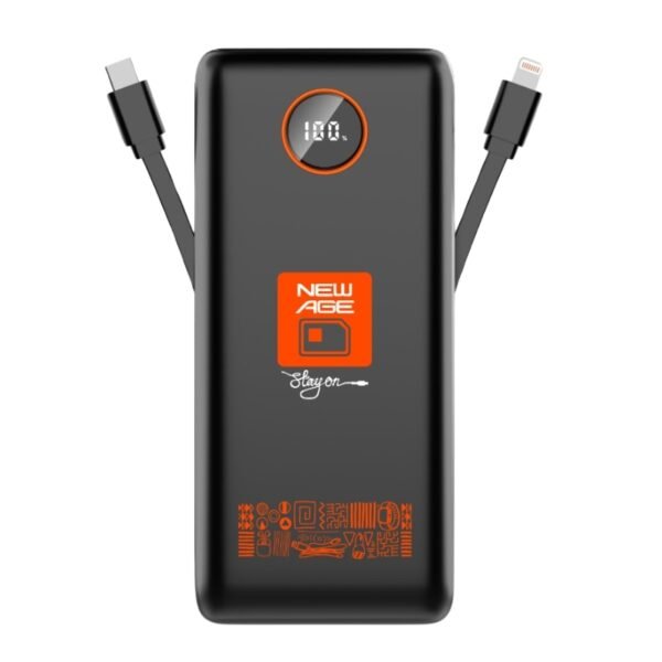 New Age 22500mAh Power Bank (With In-built Cables) nosikmart